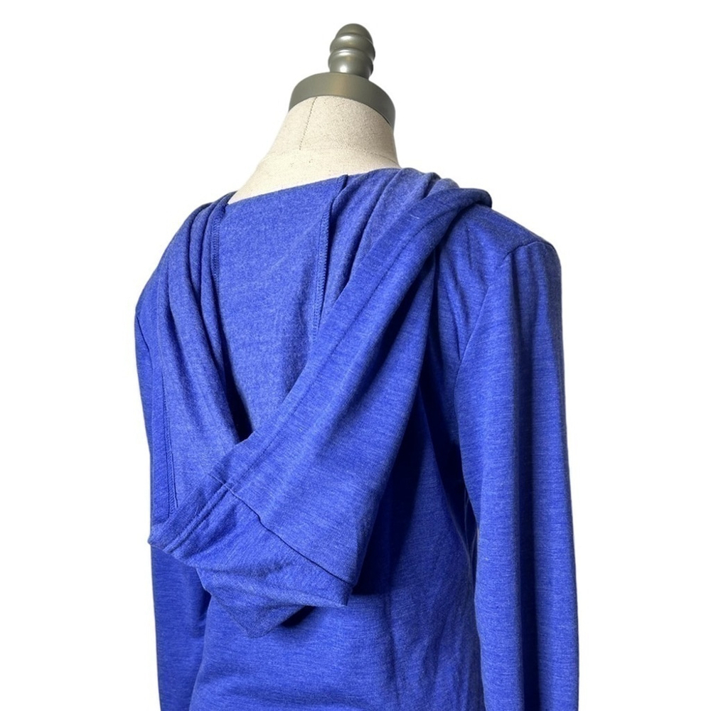 Nouveau Pajama Drama Blue Cozy Hooded Long Sleeve Sleep Dress NightGown Medium - Picture 9 of 12